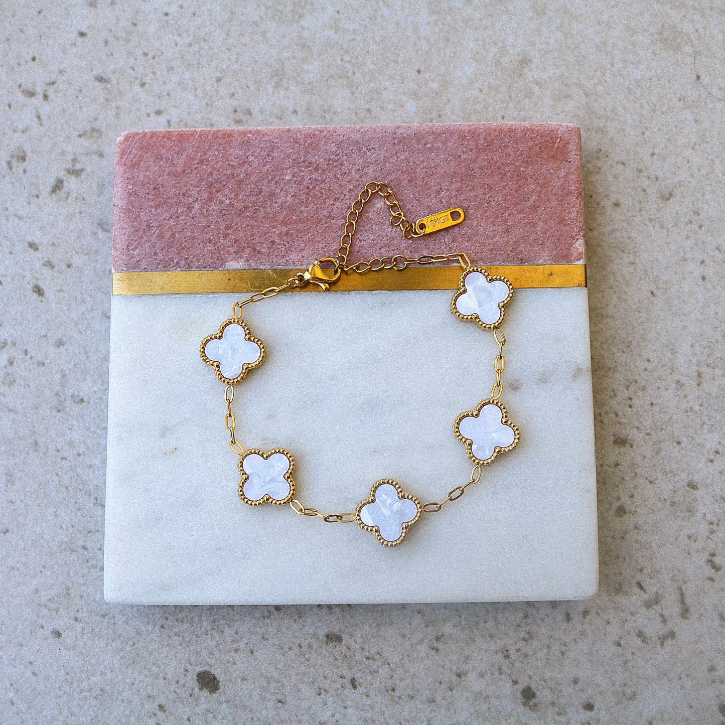 White Lucky Clover Bracelet