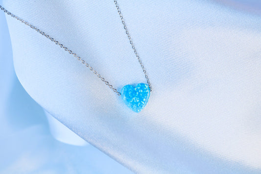 Blue Opal Heart Necklace