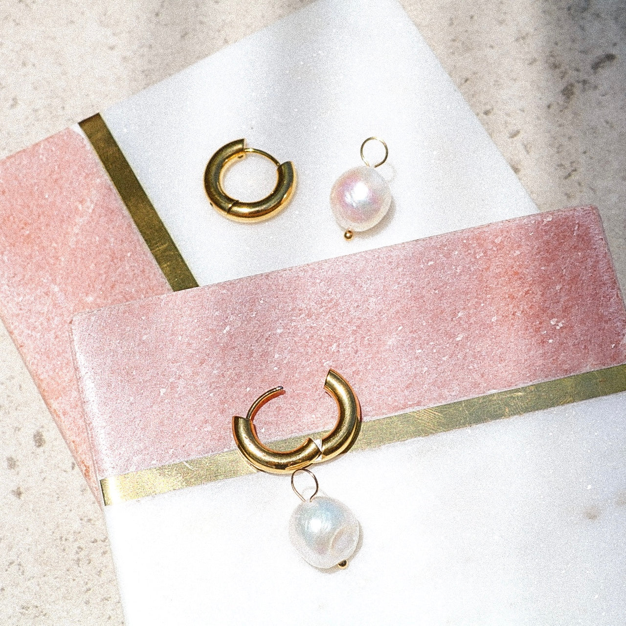 Classic Pearl Hoops
