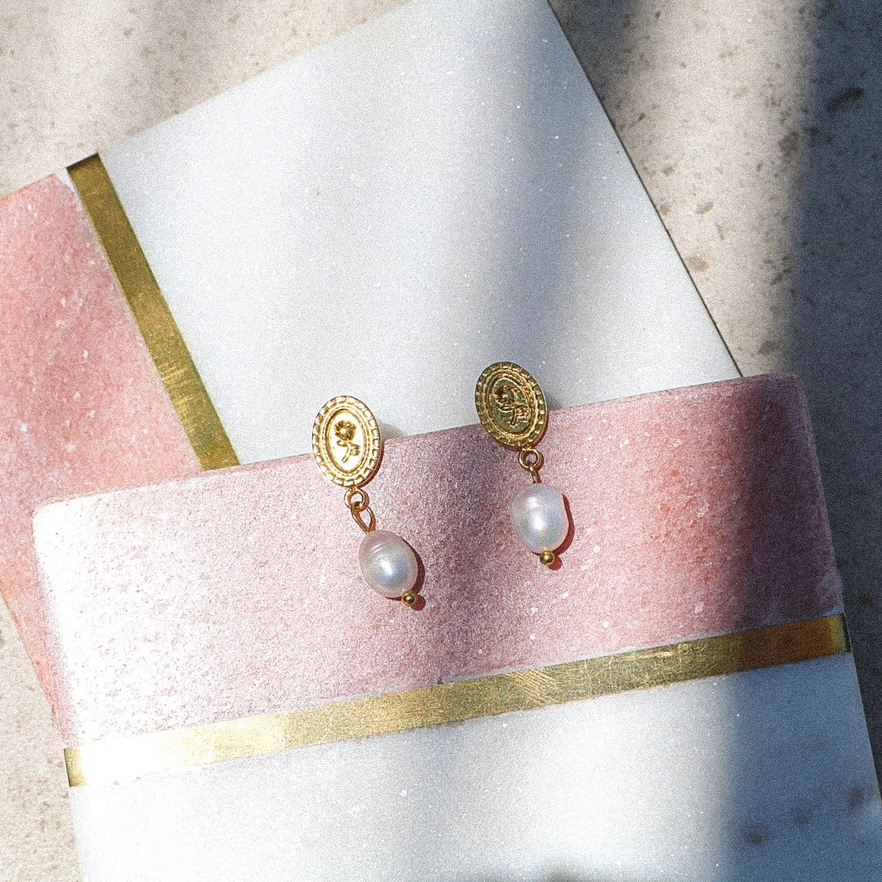 Pearly Rose Earrings