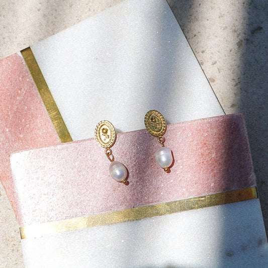 Pearly Rose Earrings