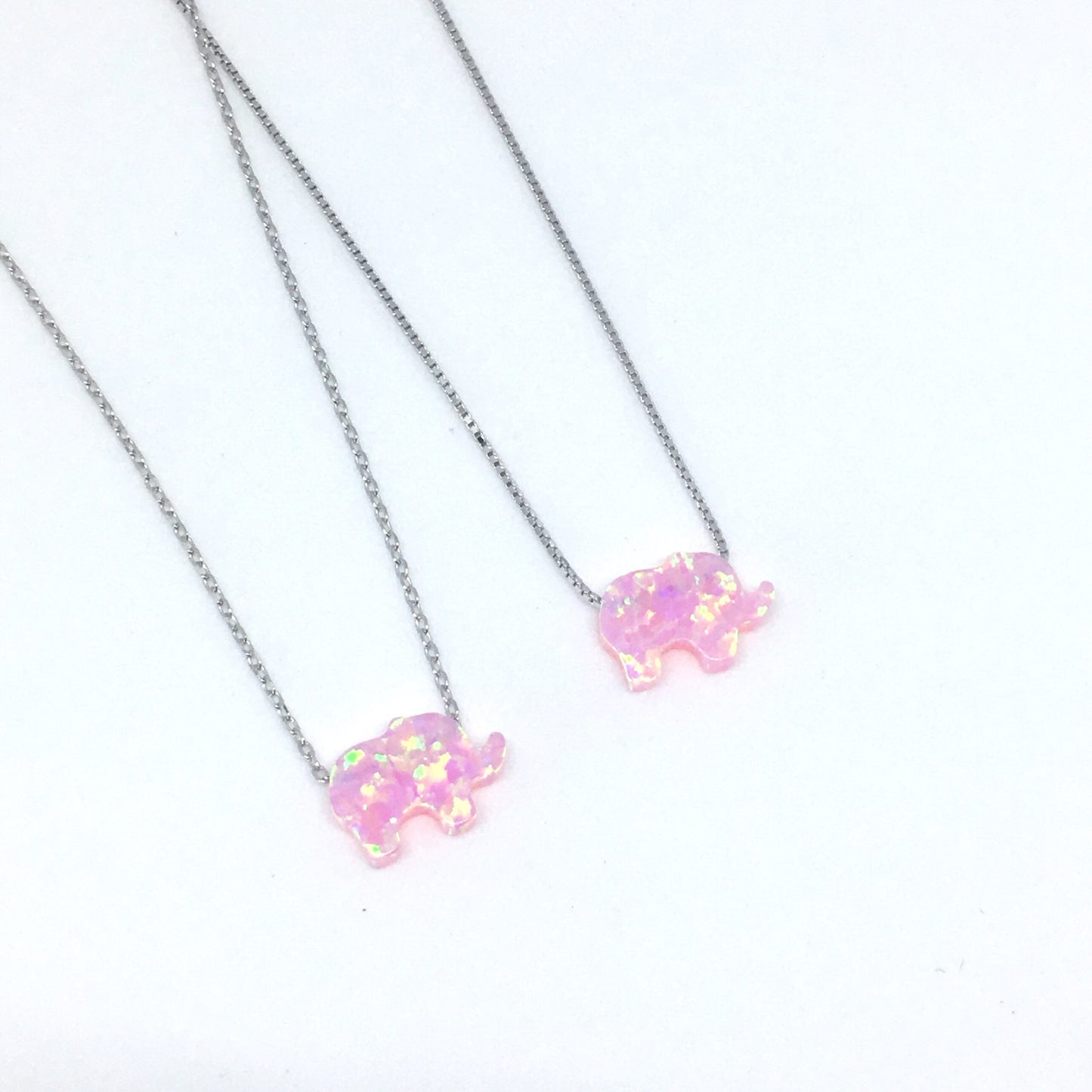 Pink Opal Elephant Necklace