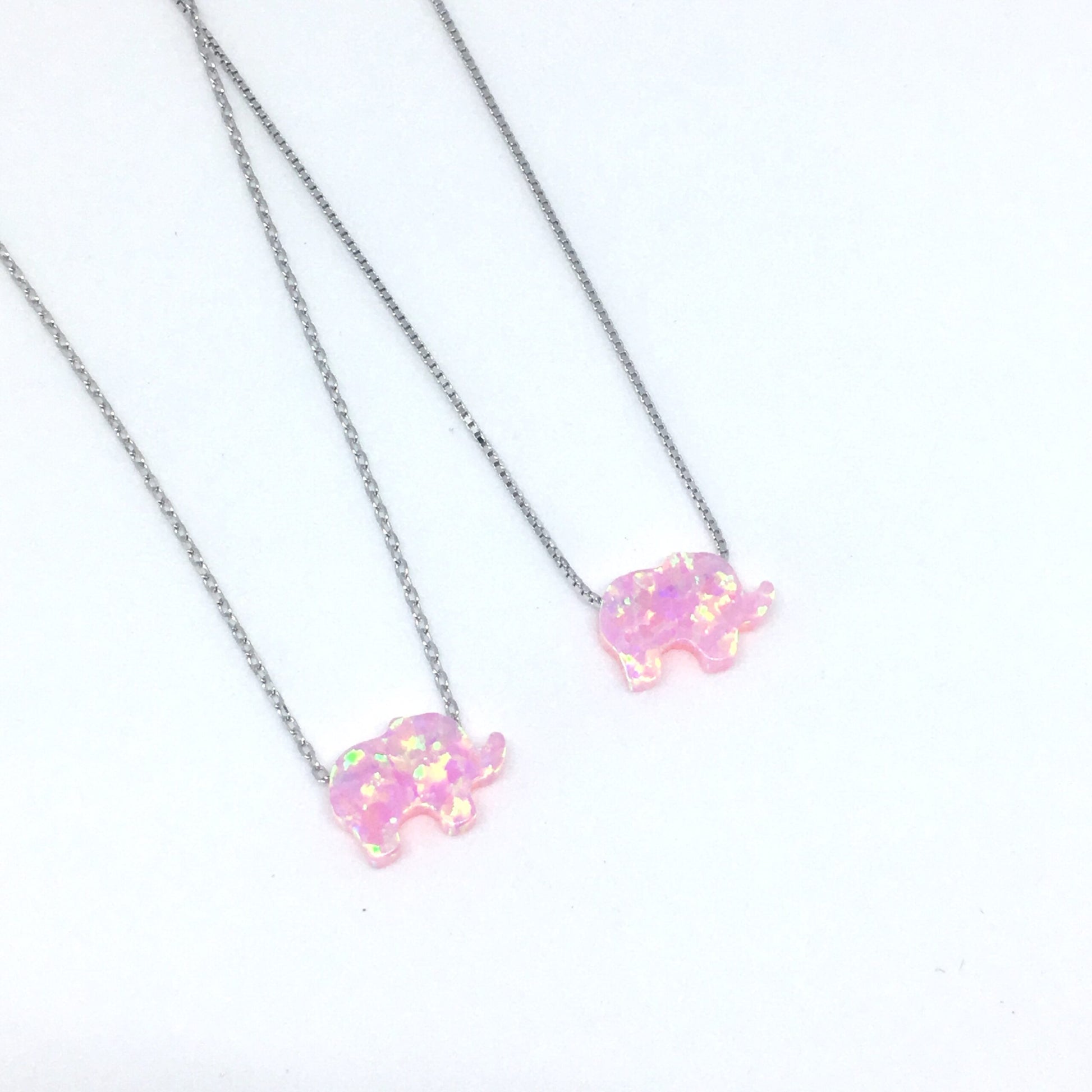 Pink Opal Elephant Necklace