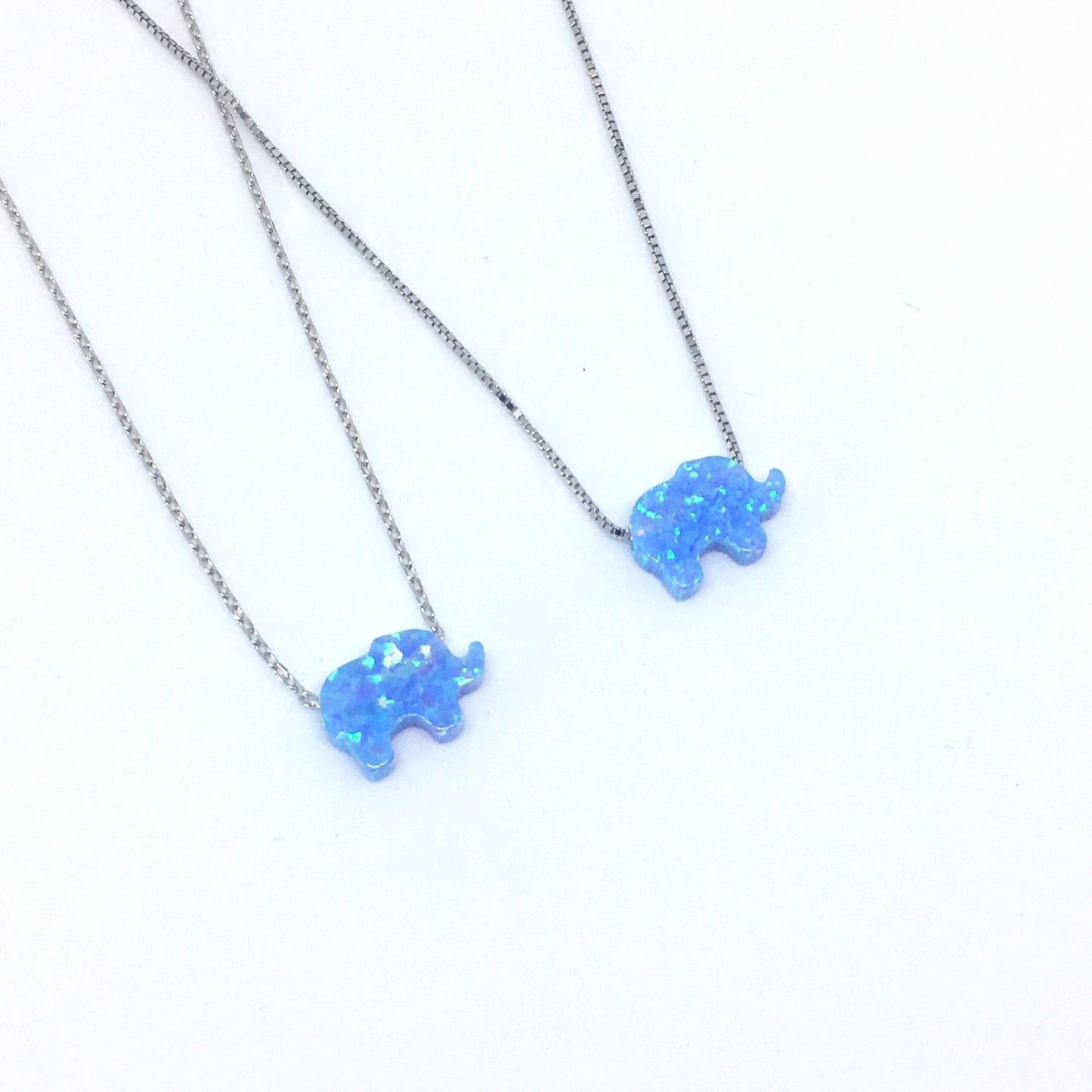Blue Opal Elephant Necklace