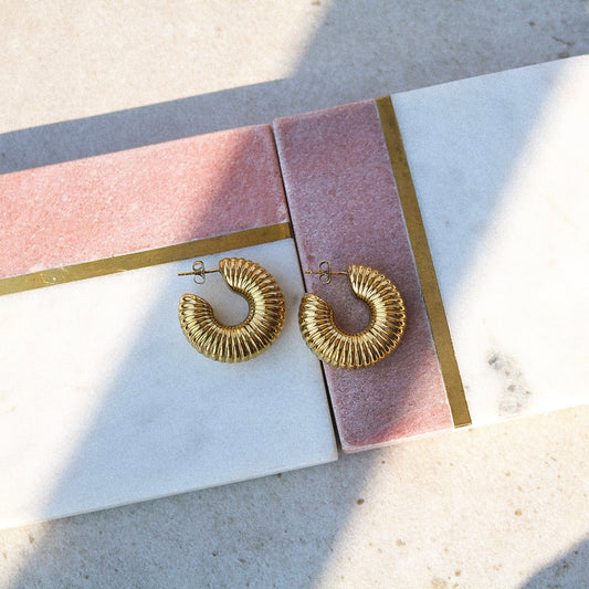 Fancy Chunky Gold Hoops
