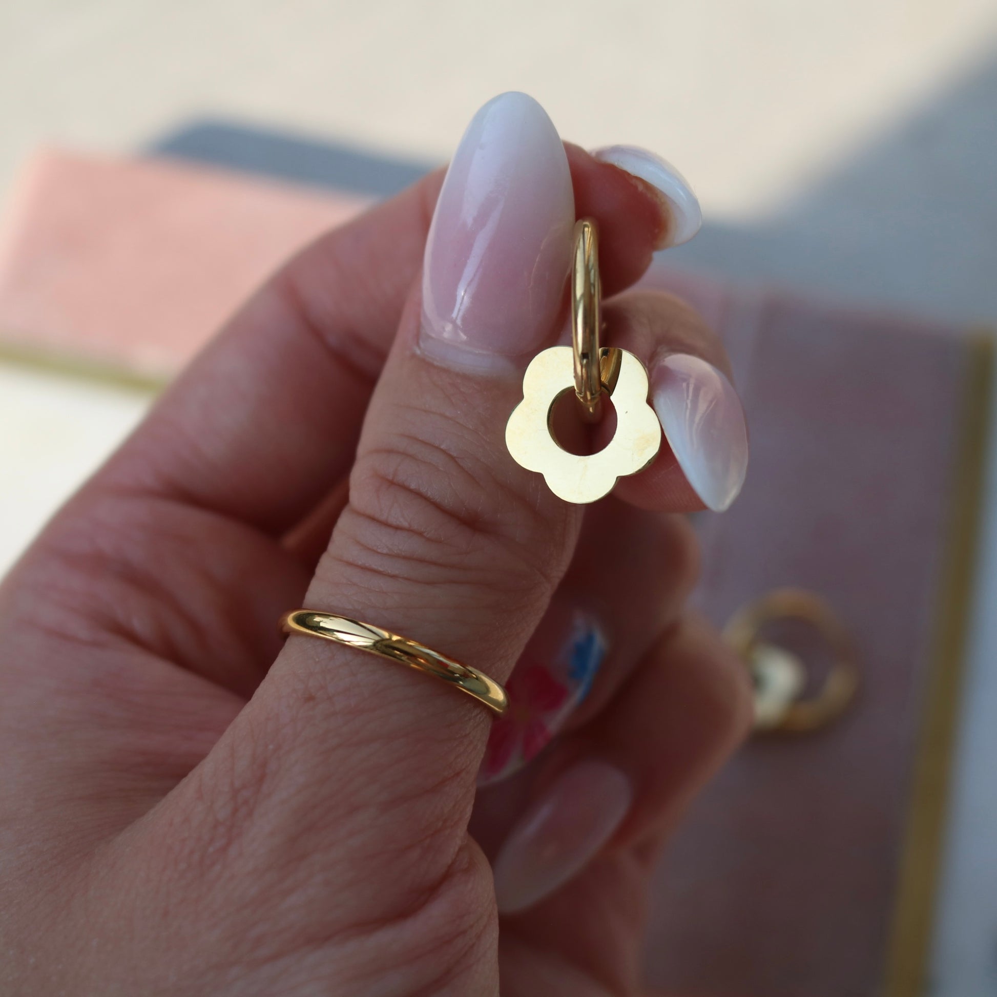 Gold Daisy Hoops