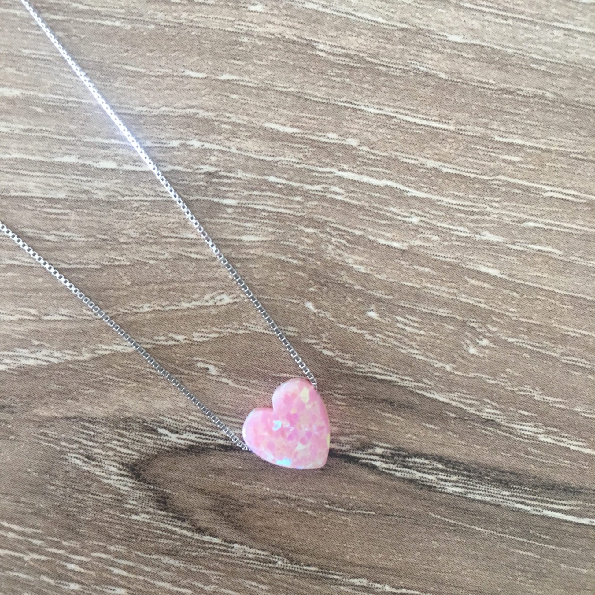Pink Opal Heart Necklace