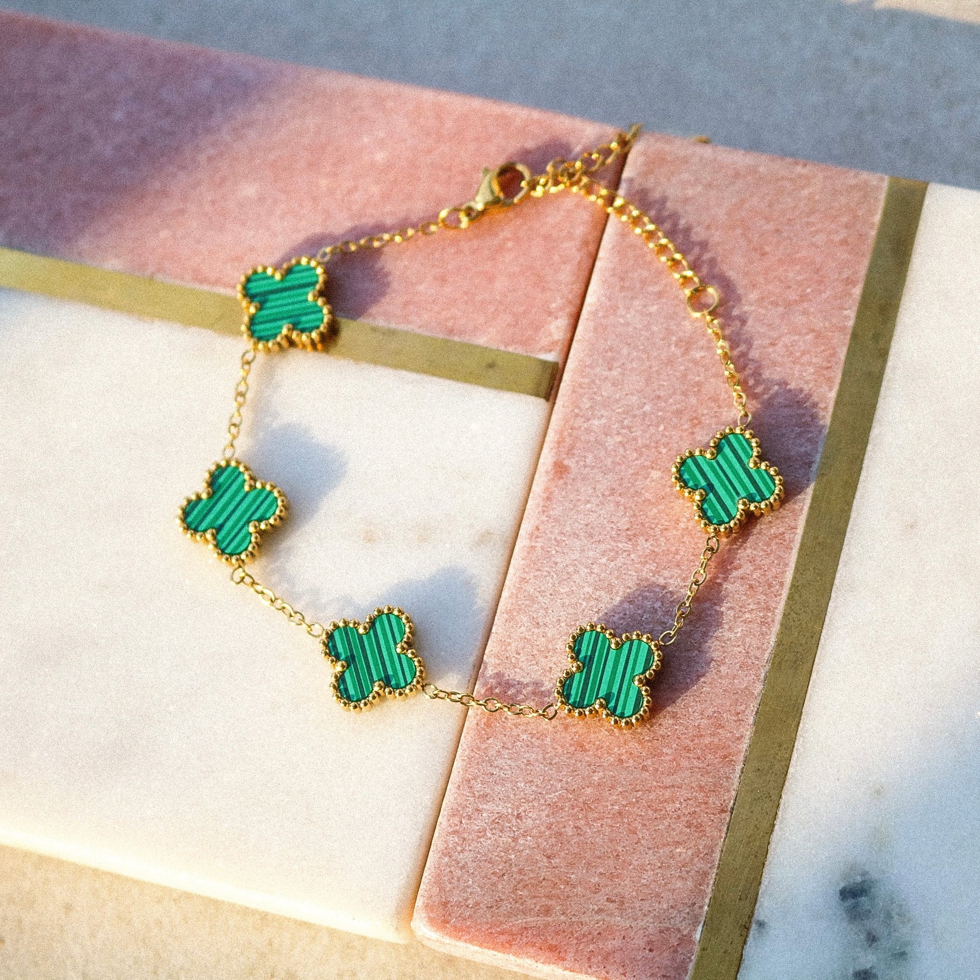 Green Lucky Clover Bracelet