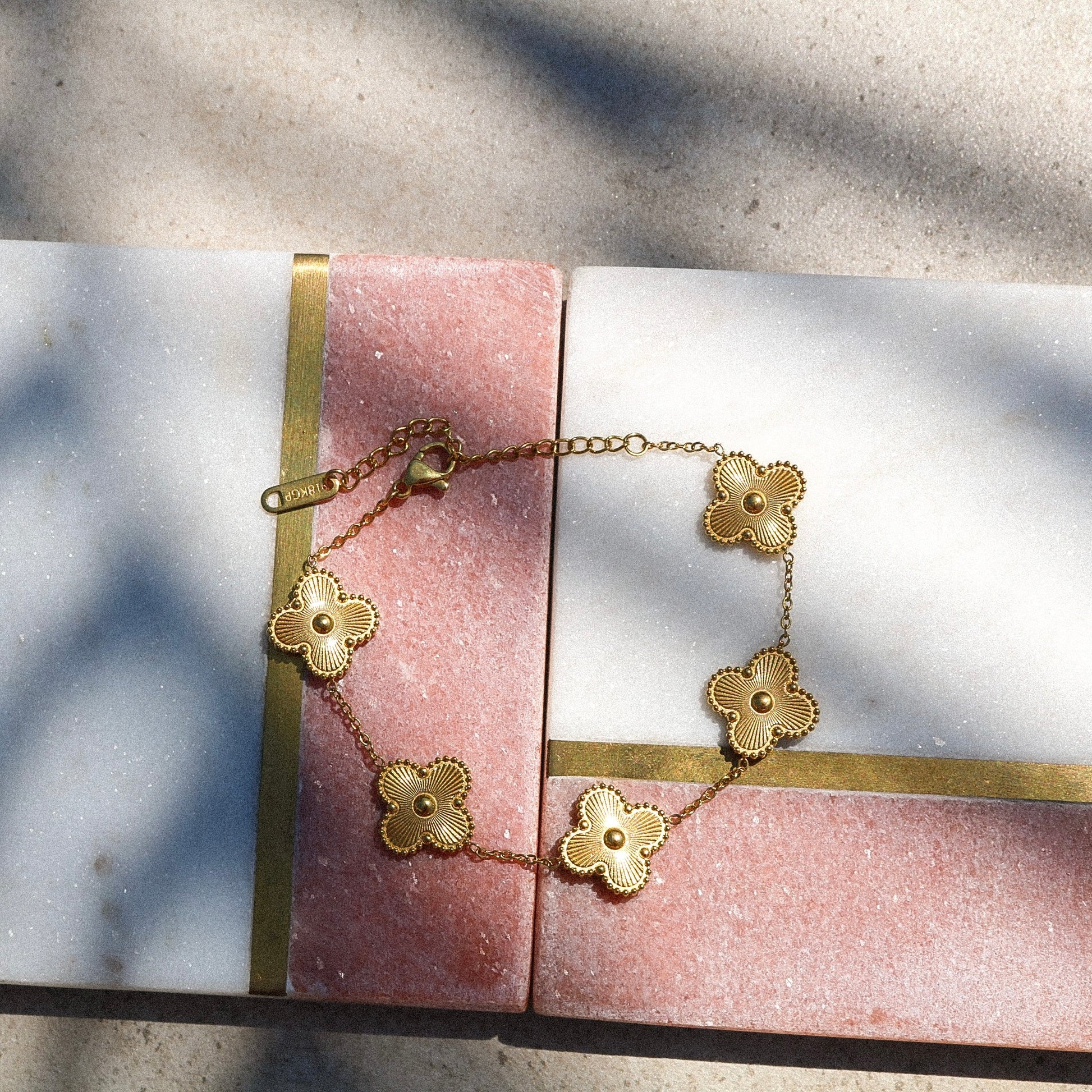 Gold Lucky Clover Bracelet