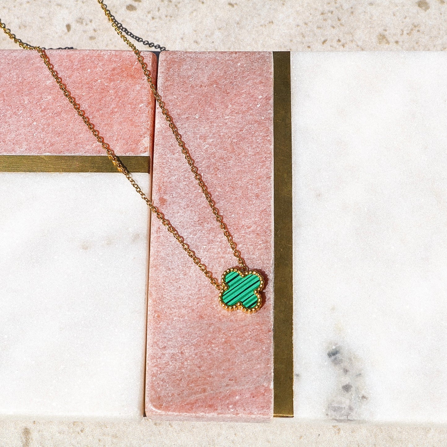 Green Lucky Clover Necklace