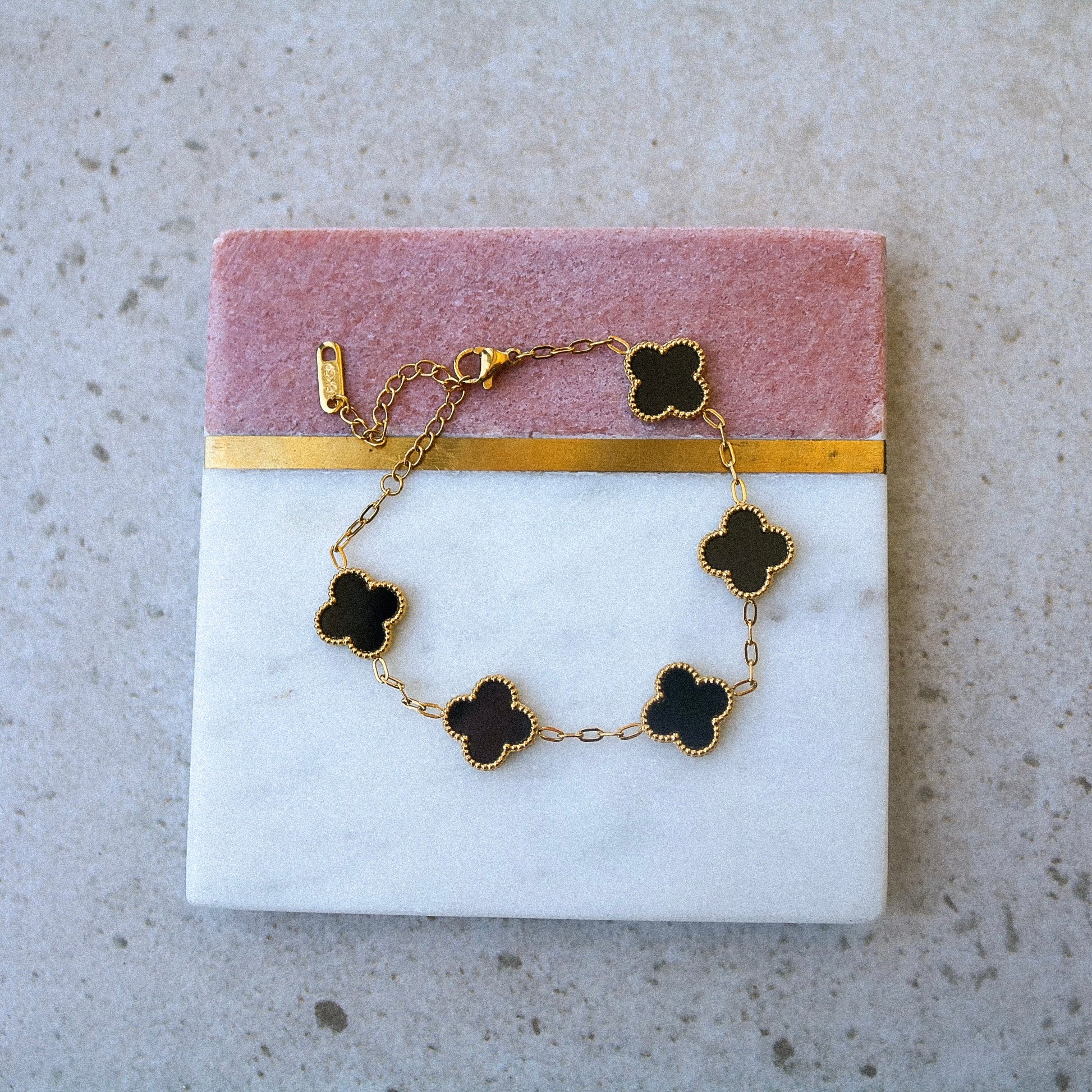 Black Lucky Clover Bracelet