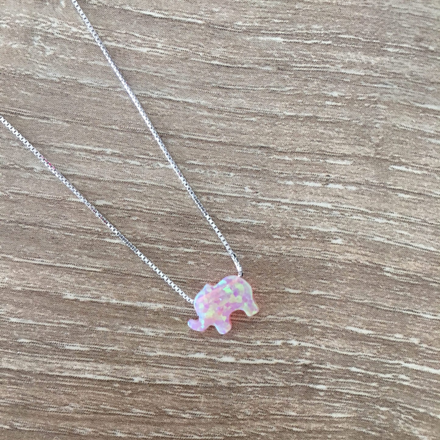 Pink Opal Elephant Necklace